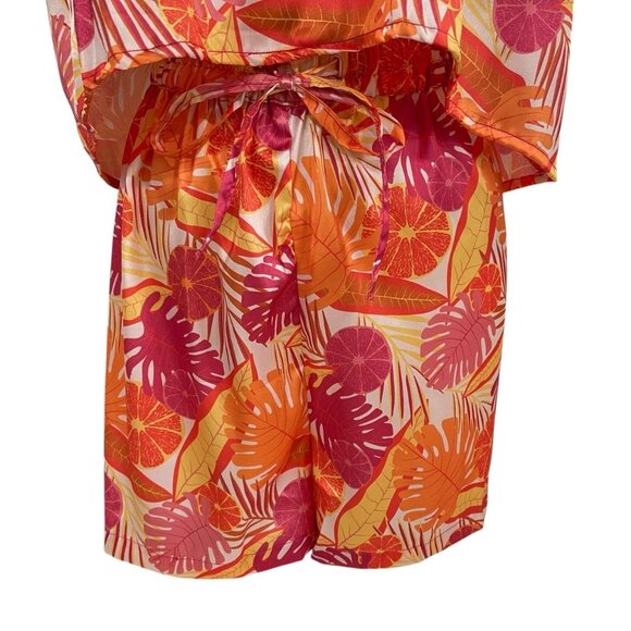 Gyal Bashy Tropical Leaf Print Romper L Summer Vacation Festival Boho Y2K Island - Picture 6 of 11
